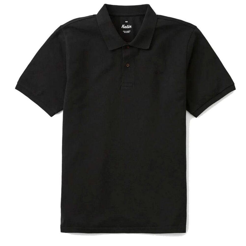 Katin Men's Script Short Sleeve Polo Black Size Large